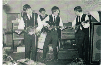 Beatles Live Black & White Postcard