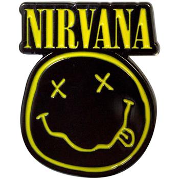 Nirvana Logo & Smiley Cut-Out Metal Pin