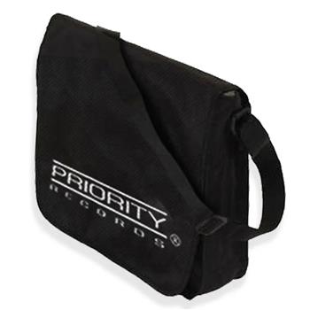 Priority Records Logo Flap Top Messenger Bag
