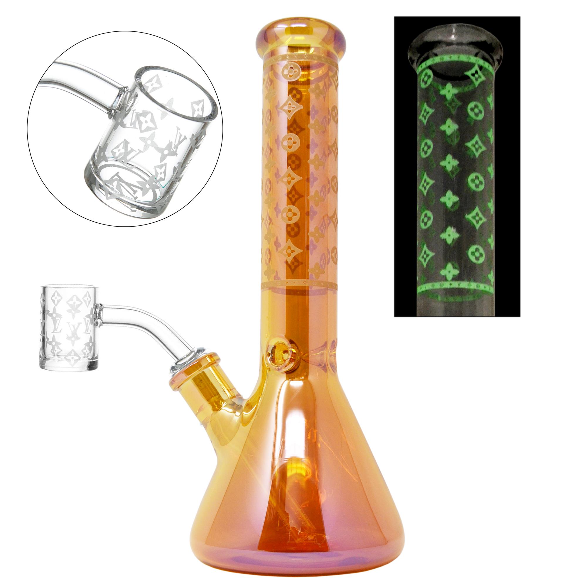 LOUIS ELECTROPLATED GLOW IN THE DARK ROSE GOLD DAB RIG