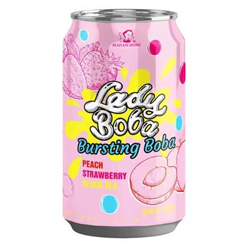  Madam Hong Lady Boba Peach & Strawberry Black Tea Bubble Tea - 320ml