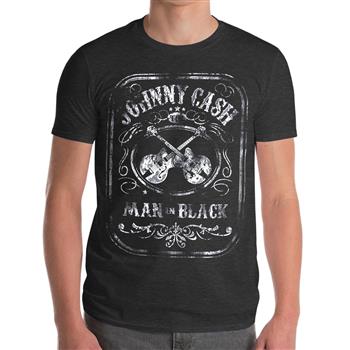 Johnny Cash Man in Black T-Shirt