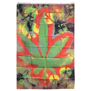  MARIJUANA & PEACE HAZY TIE DYE FLAG