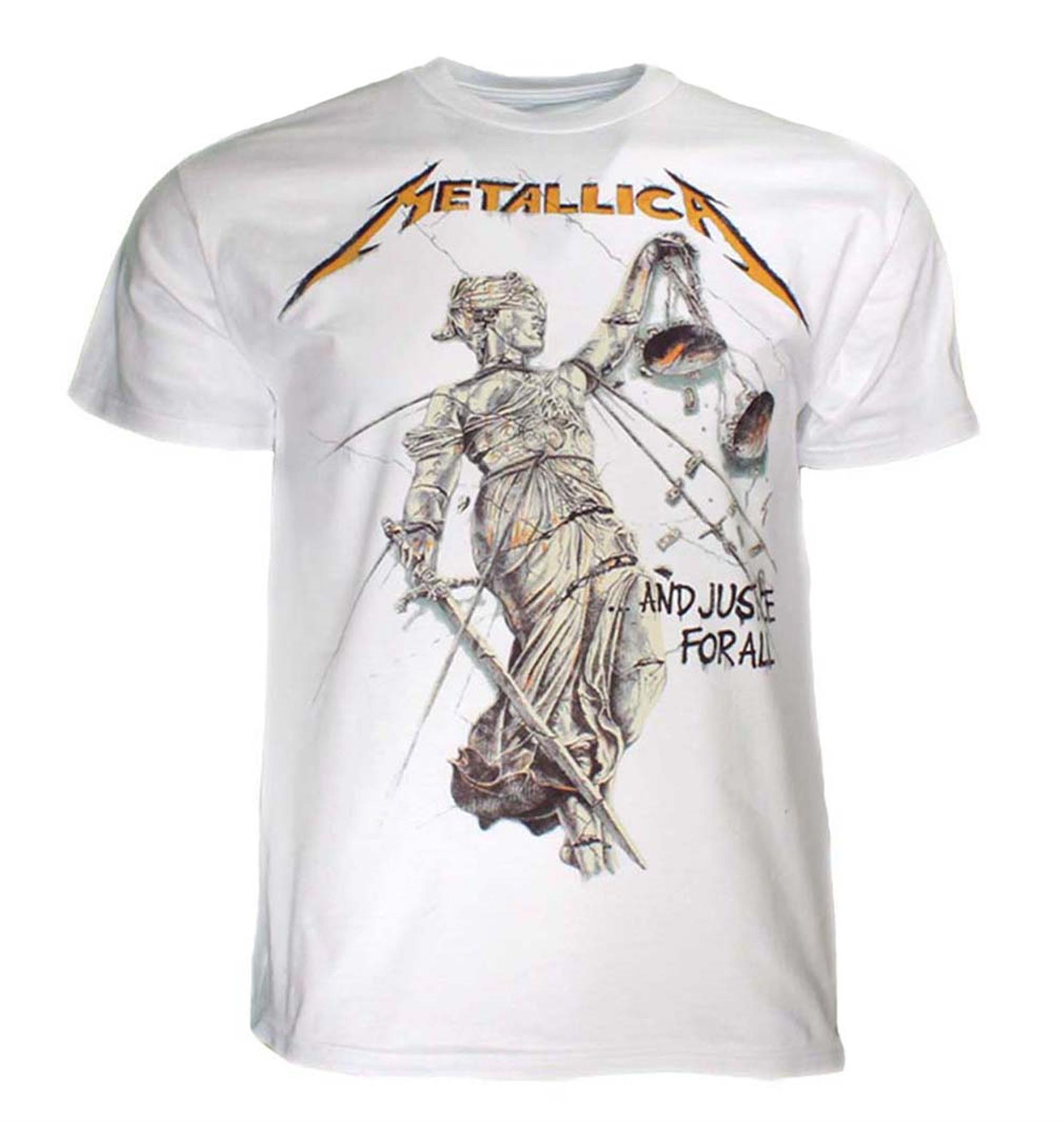 Metallica Metallica And Justice For All White T-Shirt Men | Loudtrax