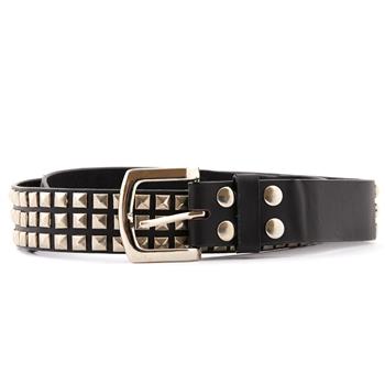  Mini Pyramid 3 Rows Leather Belt