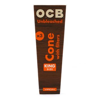  OCB VIRGIN UNBLEACHED KING SIZE CONES 3 PACK
