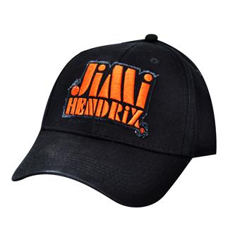 Jimi Hendrix Orange Stencil Logo Baseball Cap