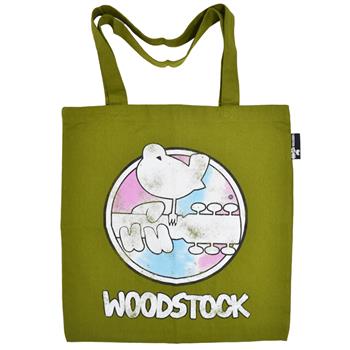 Woodstock Peace Love Music Tote Bag