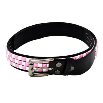  Pink & White Pyramids Leather Belt