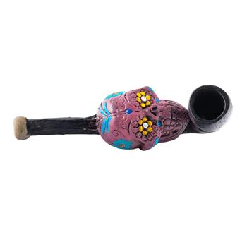  PINK SUGAR SKULL SMALL HAND PIPE