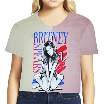Britney Spears Portrait Two-Tone Crop Top T-shirt