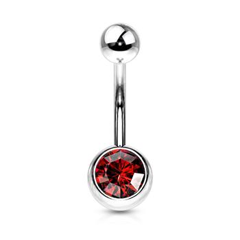  Press Fit Gem On 8mm Ball 316L Surgical Stainless Steel Navel Ring