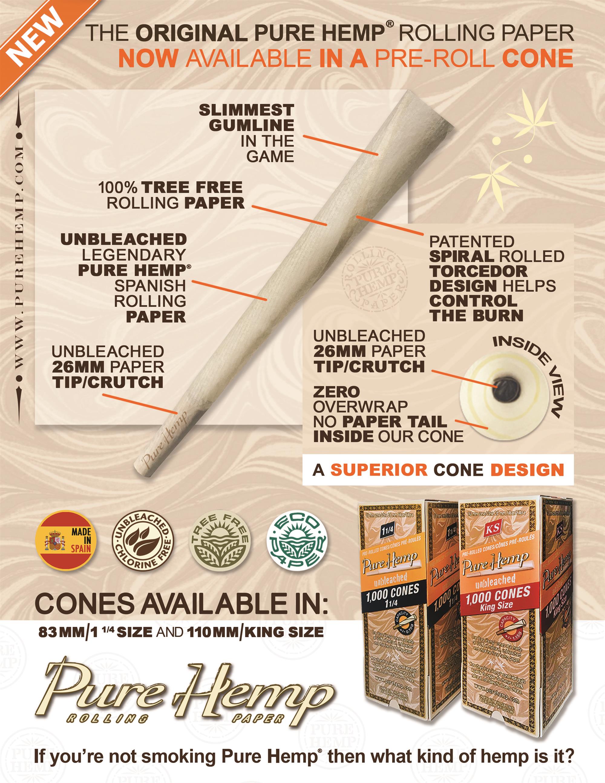PURE HEMP UNBLEACHED CONES KING SIZE