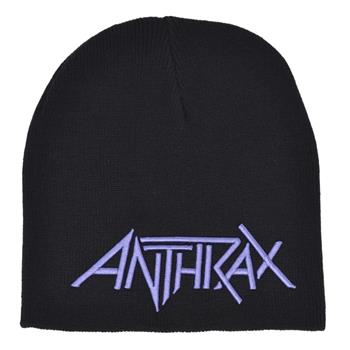 Anthrax Purple 3D embroidered Logo Beanie