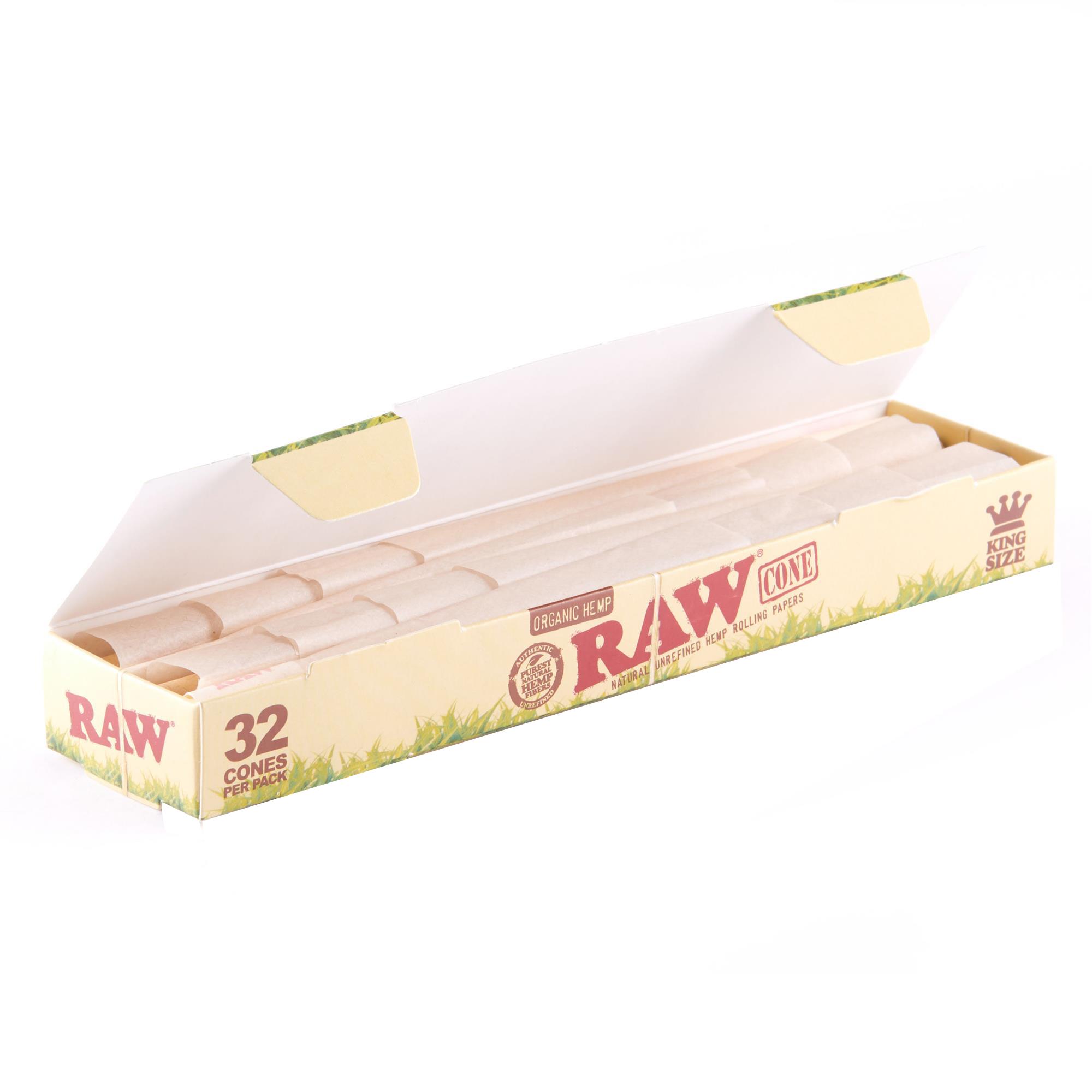 Raw Organic Hemp PreRolled King Size Cones Rolling Papers & Supplies