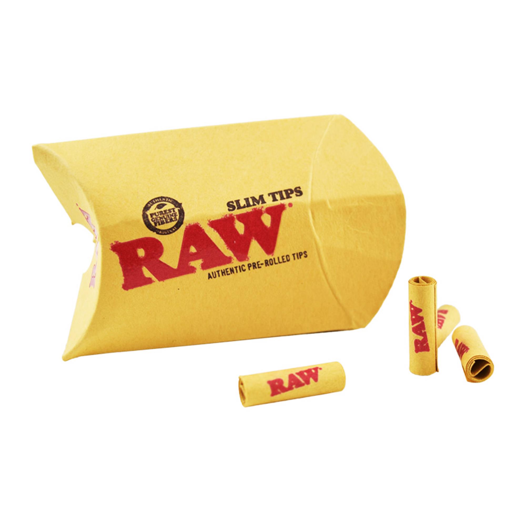 RAW PRE-ROLLED UNBLEACHED SLIM TIPS