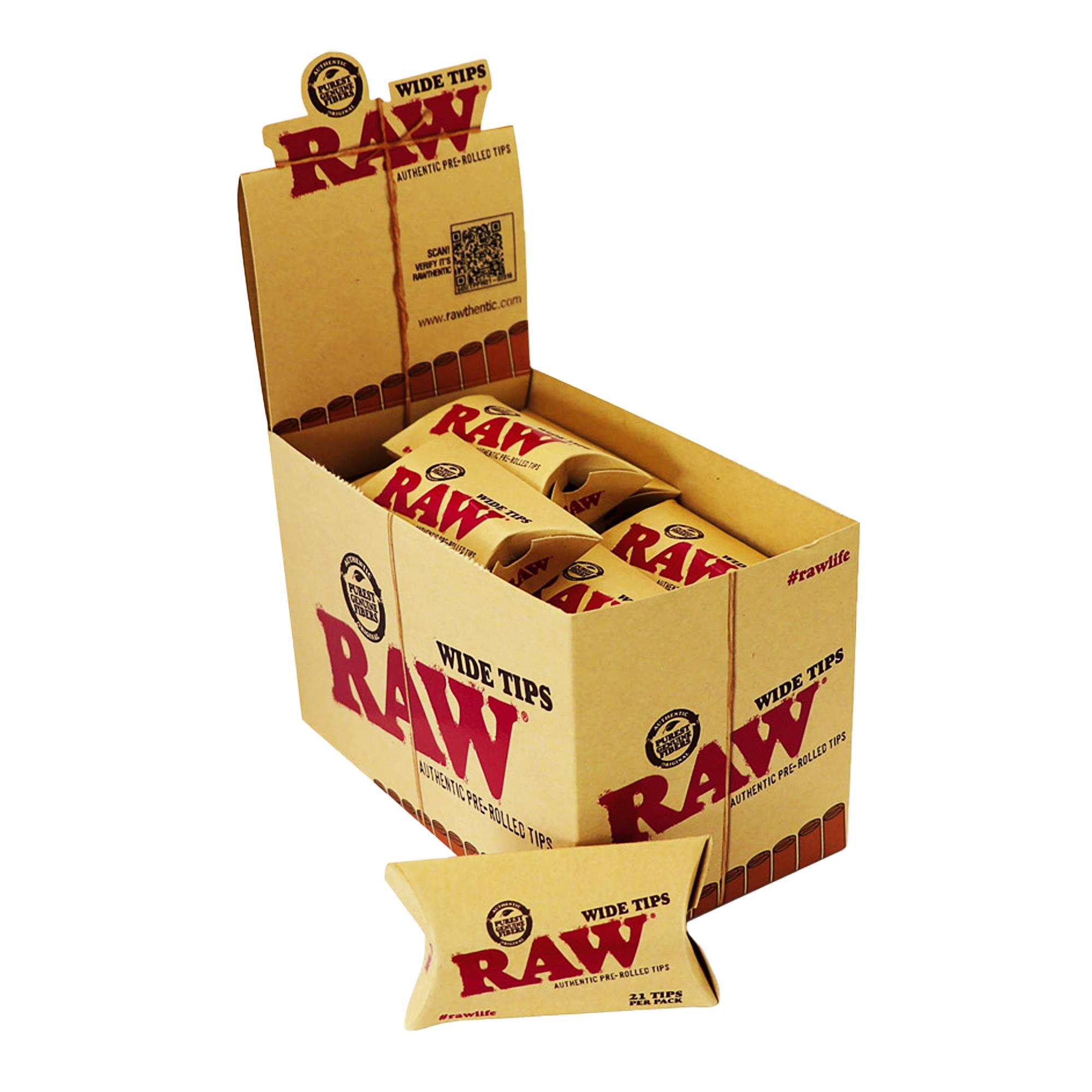 RAW PRE-ROLLED WIDE TIPS - PILLOW PACK