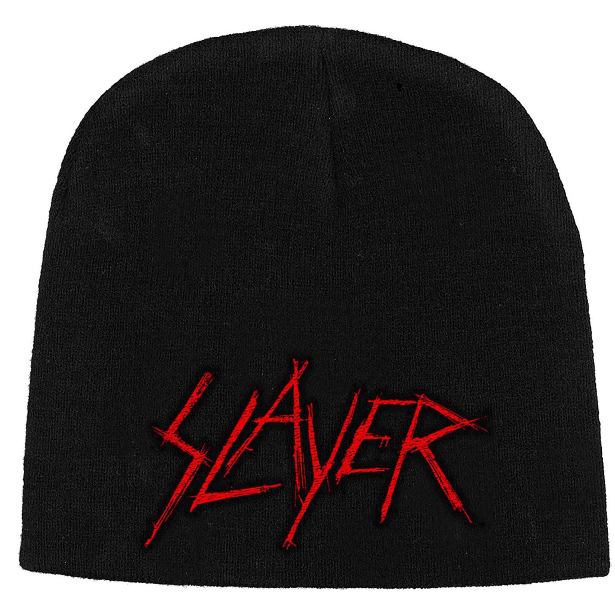 Slayer Red Scratch Logo Beanie Headwear | Loudtrax