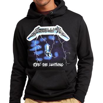 Official Men's Black Zipped Hoodie Ride The Lightning Album Metallica 
