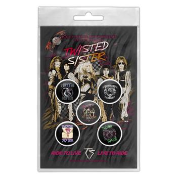 Twisted Sister Ride To Live Button Pin Set