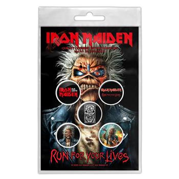 Iron Maiden Run For Your Lives Button Pin Set