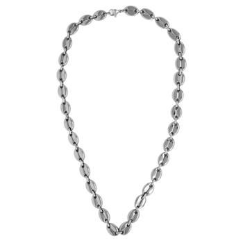  S STEEL NK 24IN/61CM OVAL FLAT CHAIN LINK NECKLACE