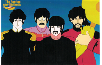 Beatles Sgt. Pepper Cartoon Postcard