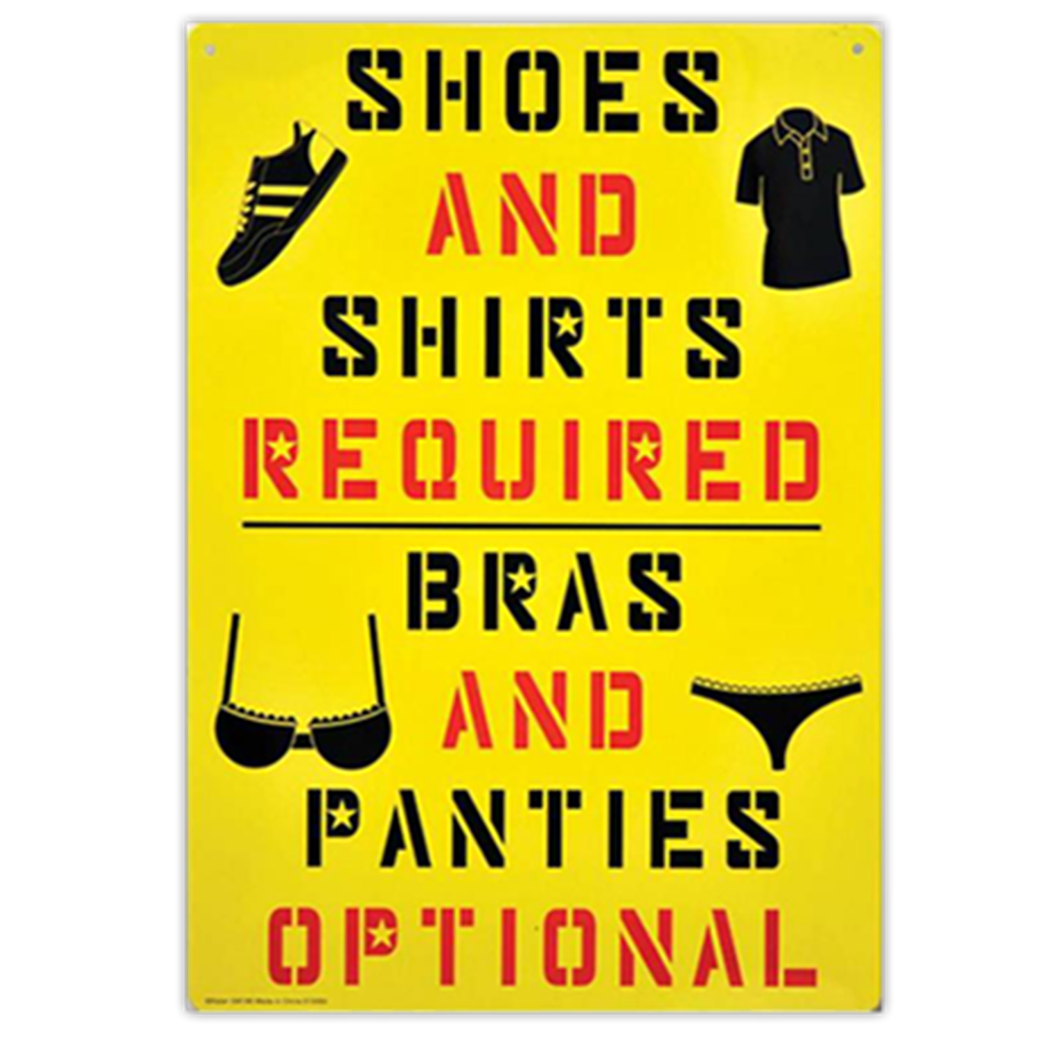 SHOES AND SHIRTS REQUIRED TIN SIGN