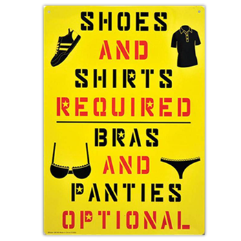  SHOES AND SHIRTS REQUIRED TIN SIGN