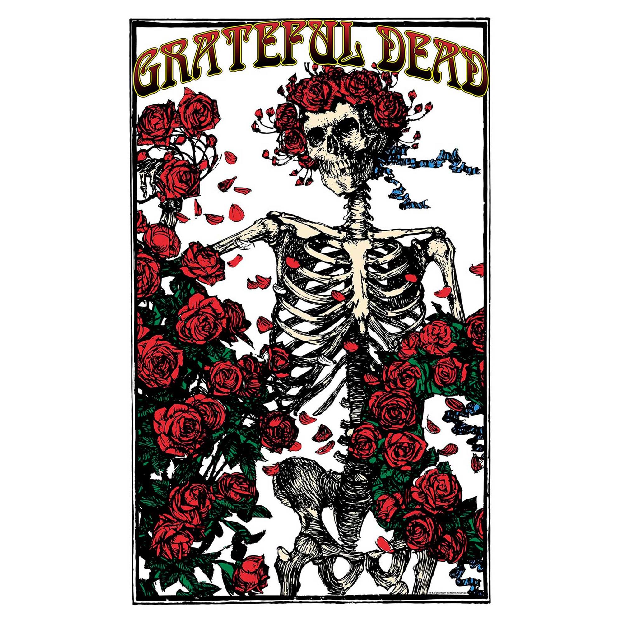 Skeleton & Rose Flag