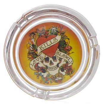  Skull Snake Glass Ashtray