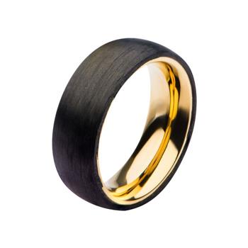  Solid Carbon & Gold IP Ring