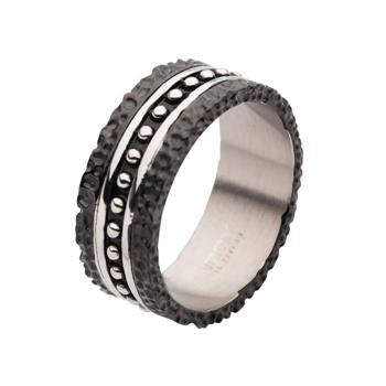  Stainless Steel Blacksmith Hammered Ring