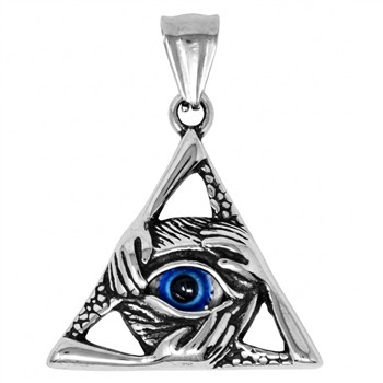  Stainless Steel Blue Eyes Triangle Pendant