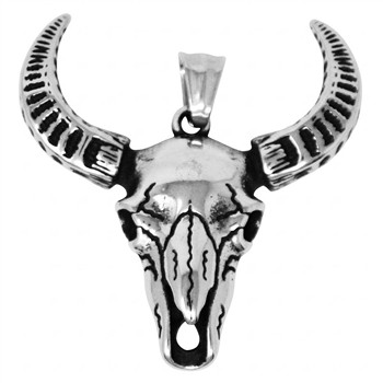  Stainless Steel Buffalo Skull Pendant