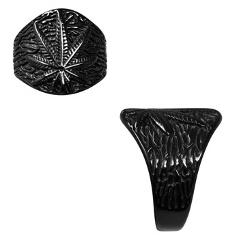  STAINLESS STEEL LEAF RING