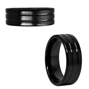  STAINLESS STEEL 3-LINE RING