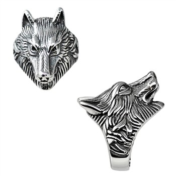  STAINLESS STEEL WOLF RING