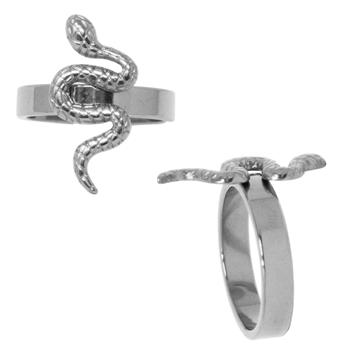  STAINLESS STEEL SILVER SNAKE RING