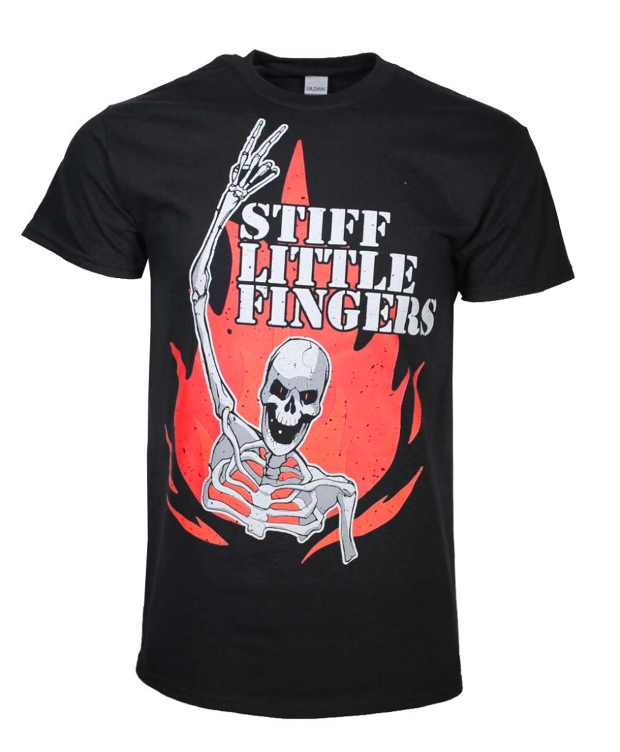 Stiff Little Fingers Skeleton Flame T-Shirt