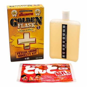  THE WHIZZINATOR GOLDEN FLASK PREMIUM UNISEX SYNTHETIC URINE 4OZ KIT
