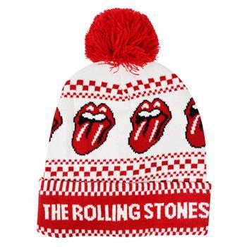 Rolling Stones Tongue Winter Pom Beanie