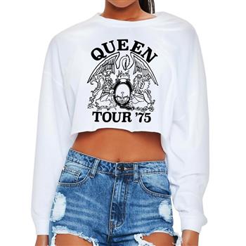 Queen Tour '75 Crop Top Longsleeve Shirt