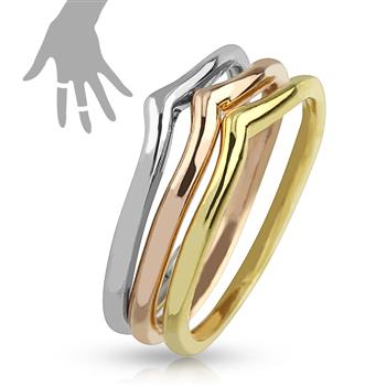  Tri-Color Triple Mid-Ring / Toe-Ring