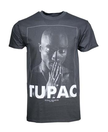 Tupac Tupac Praying Charcoal Heather Men's T-Shirt