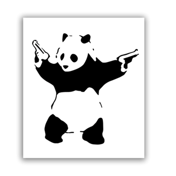 Generic TWO GUN PANDA STICKER