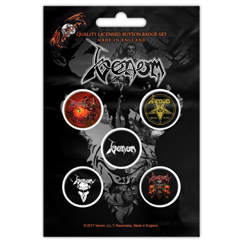 Venom Black Metal Button Pin Set