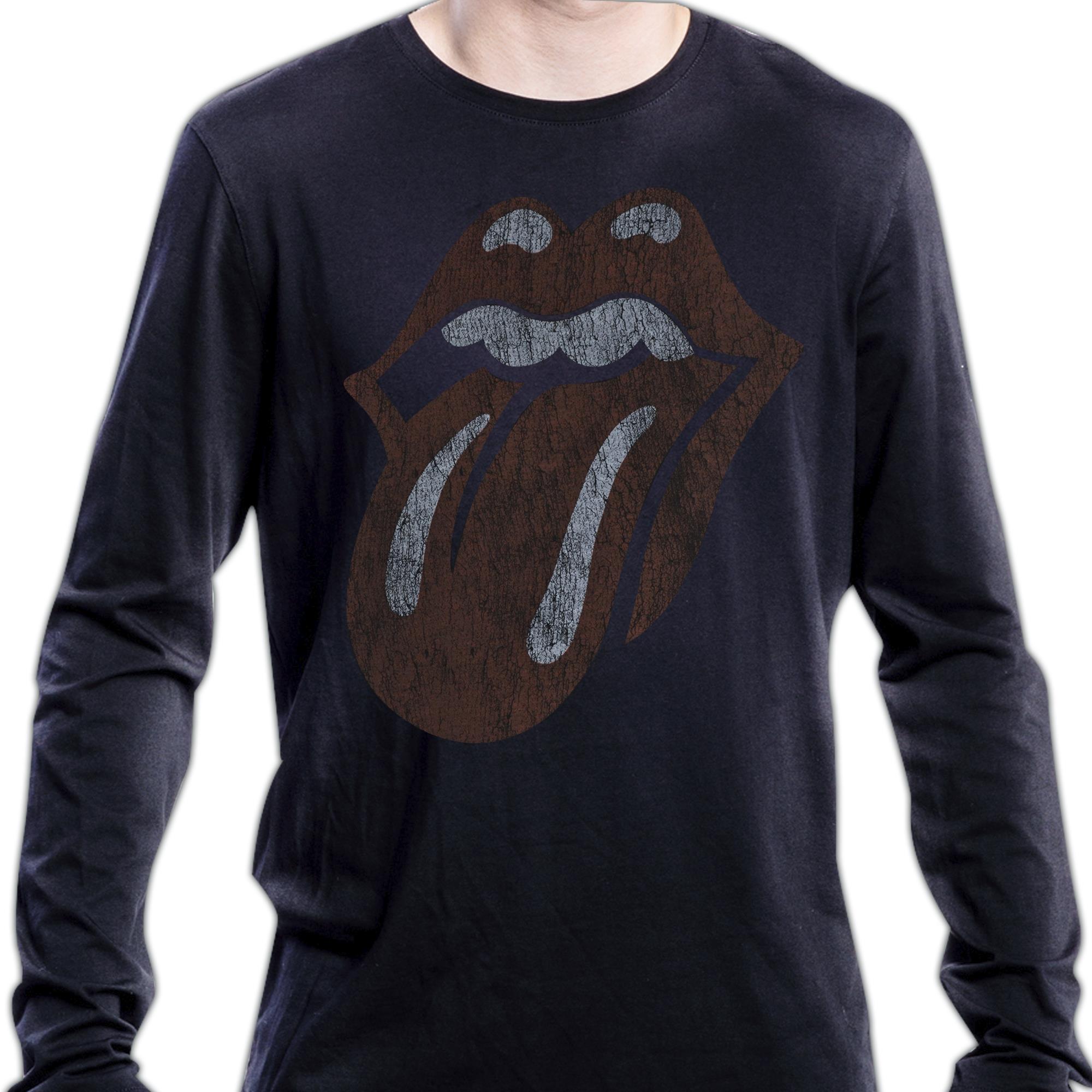 Vanære Løft dig op Det Rolling Stones Vintage Tongue Longsleeve Shirt Men | Loudtrax