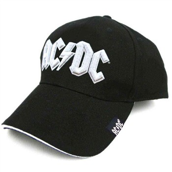 AC/DC White Logo [Sandwich Peak] Baseball Cap