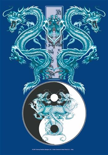  Yin Yang Dragons Flag
